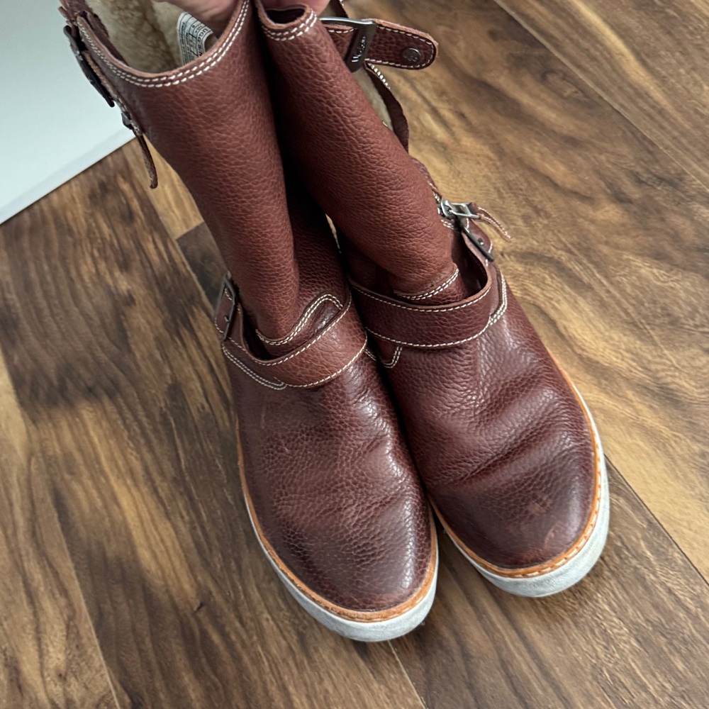UGG Brown Leather Boots.